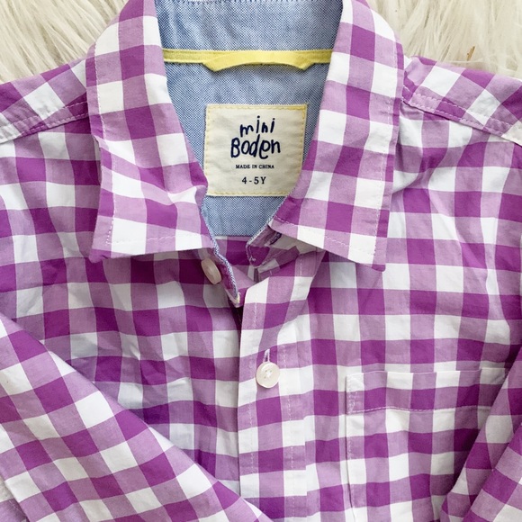 Mini Boden Gingham Button Down - Picture 4 of 6